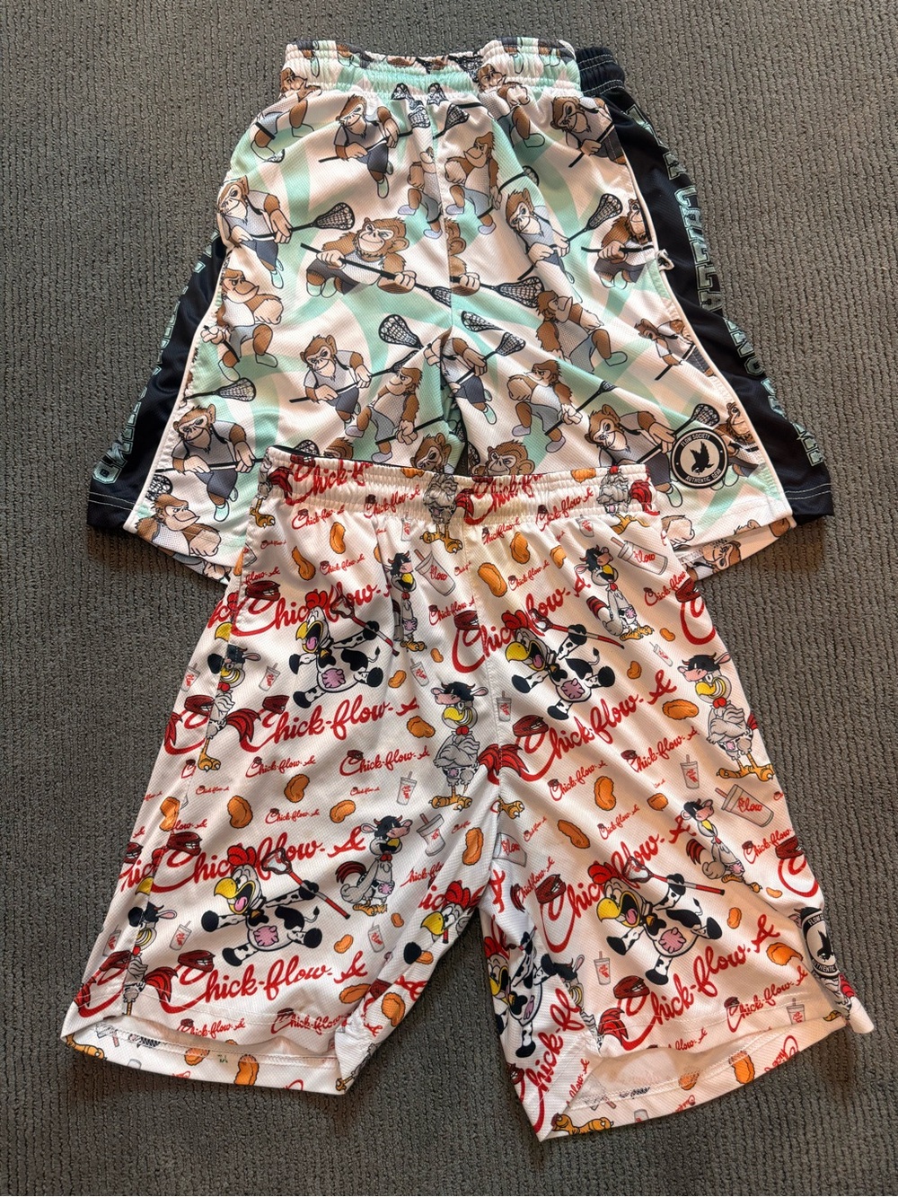 Flow Society Youth Athletic lax Shorts - White & Black- 2 pairs
